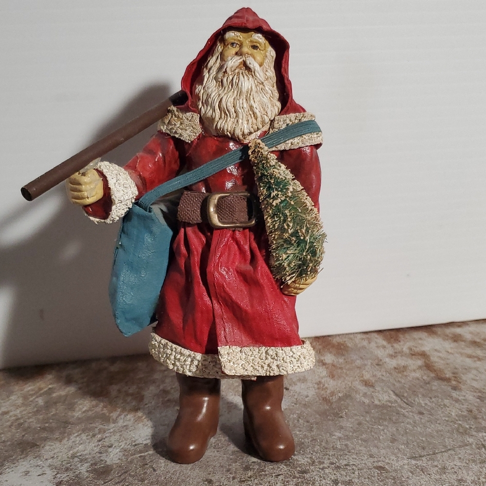 Vintage Santa Claus Figurine with Red Coat